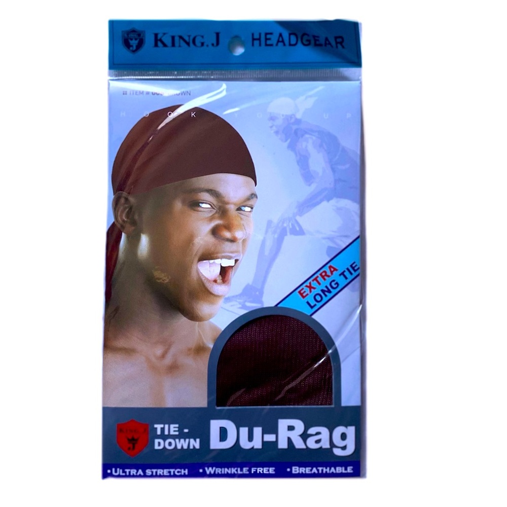 Extra Long Tie-Down Du-Rag Brown